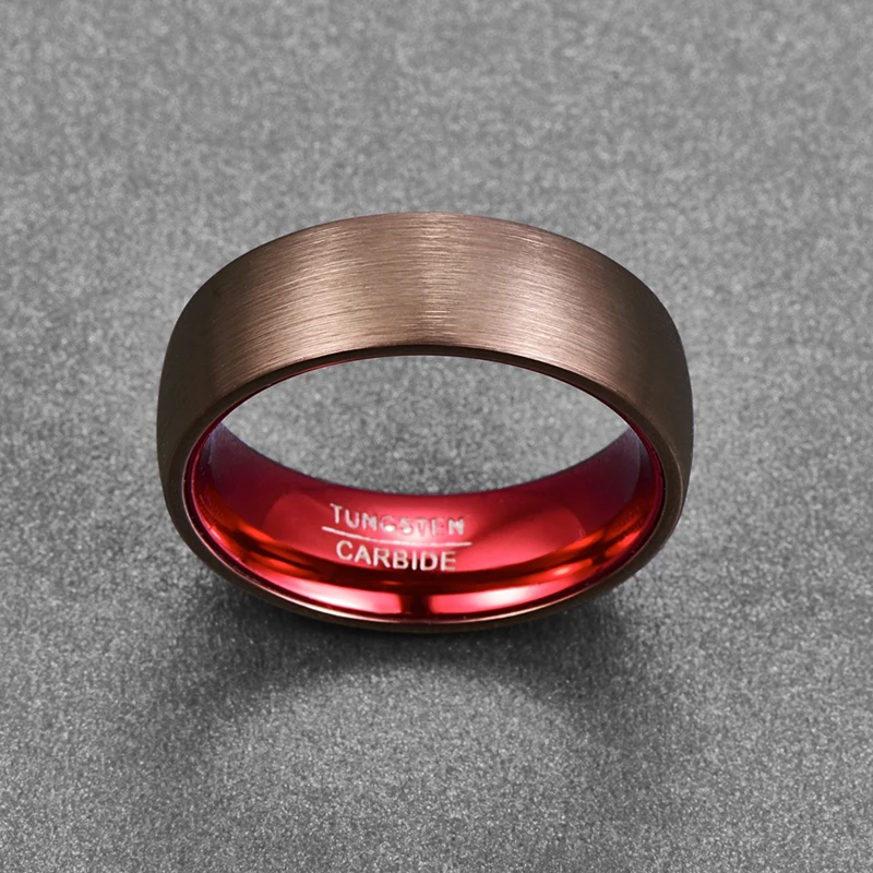 Модные обручальные кольца покрытые коричневым красным куполом карбид вольфрама кольцо крутая Мужская Свадебная брендовая подарочная шкатулка для украшений для мужчин
