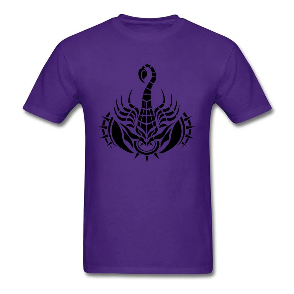 Slim Fit Men Tops Tees Scorpio Group T Shirts Pure Cotton Short Sleeve Europe Clothing Shirt Crew Neck Top Quality Scorpio purple