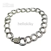 30 шт. Серебряный тон двойной цепи застежка браслеты