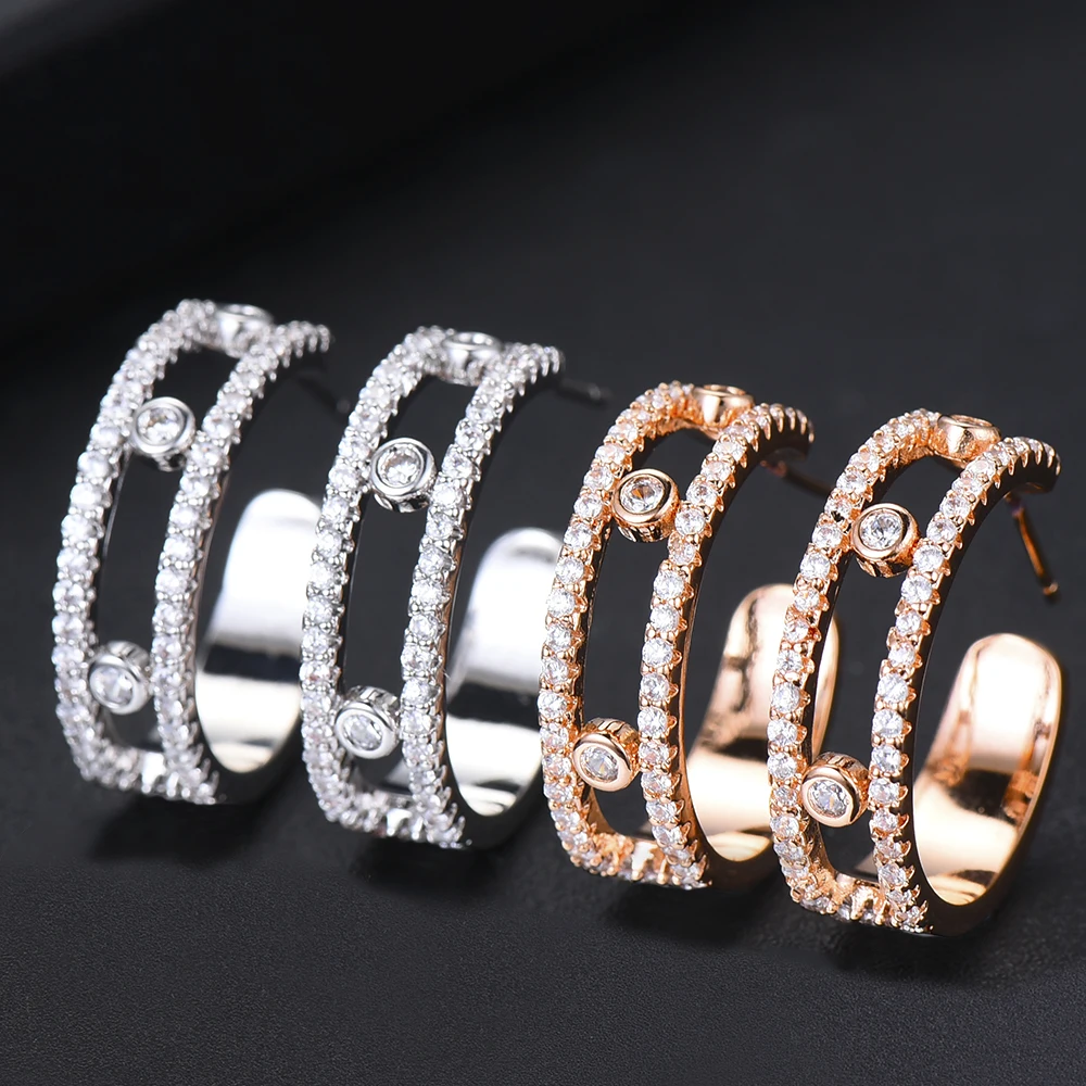 

GODKI Personality Round Cubic Zircon CZ Circle Hoop Earrings For Women Wedding Fashion Jewelry Trendy Party Retro Hoop Earrings