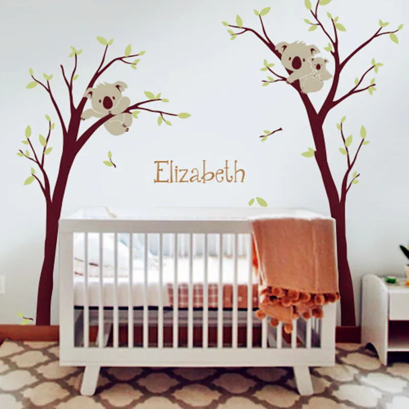 2016 New Baby Nursery Bedroom Wall Decor Koala Tree And Custom
