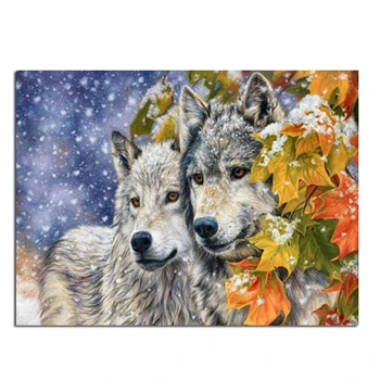 

Maple Wolf 80x60cm New 100% Full Area Highlight Diamond Needlework Diy Diamond Painting Kit 3D Diamond Cross Stitch Embroidery