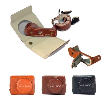 

Luxury PU Leather Camera Case For Canon Powershot G7X Mark 2 G7X II G7XII Digital Camera + strap Open Battery Design