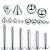 100pcs/lot 16G 14G Steel Screw Balls Spike Accessories For Lip Nipple Eyebrow Piercings Tongue Labret Bar Replacement Piercing ► Photo 1/6