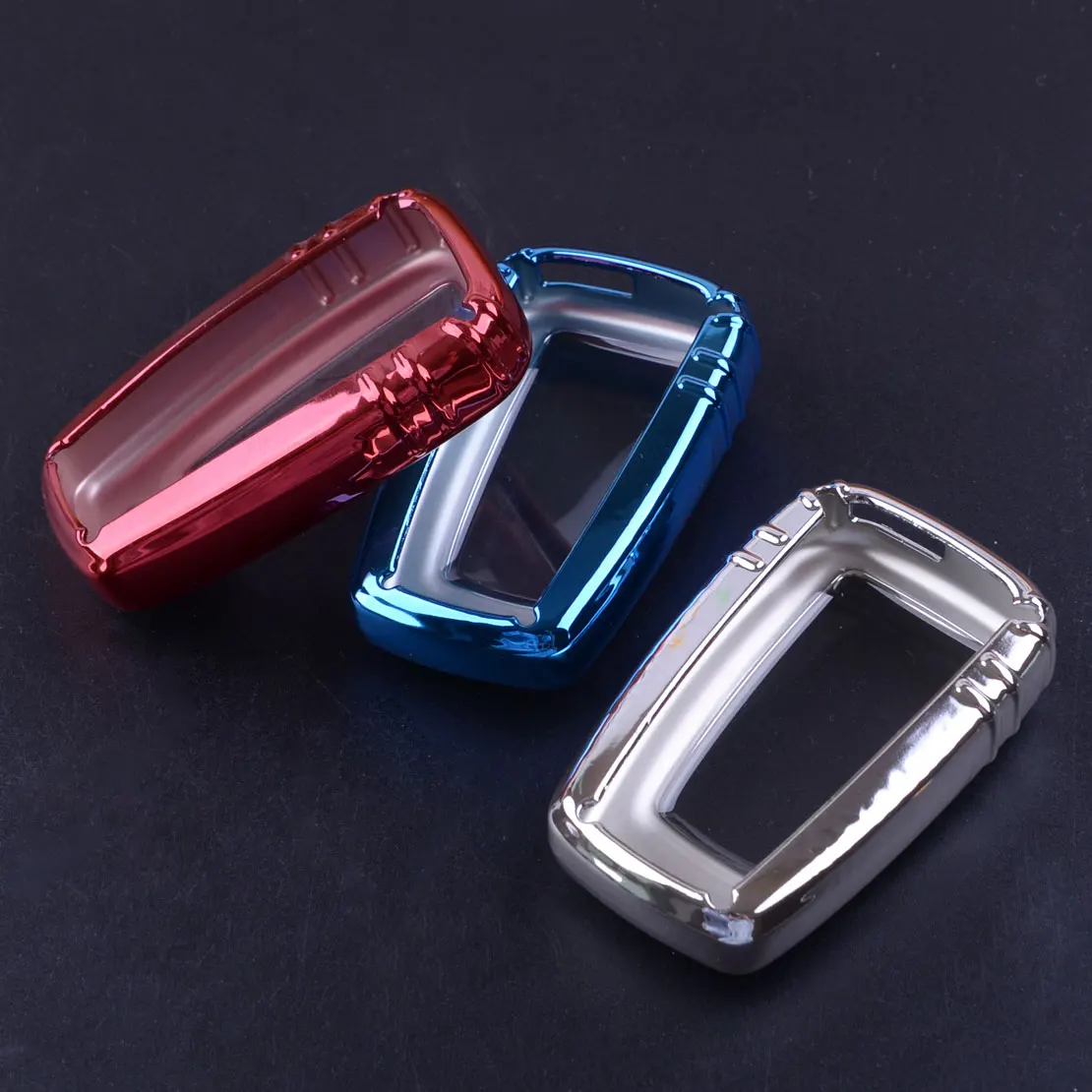 

beler Red/ Silver/Blue TPU Smart Key Flip Remote Shell Case Fob Cover fit for Toyota Camry CHR Prius Avalon RAV4 Corolla GT86