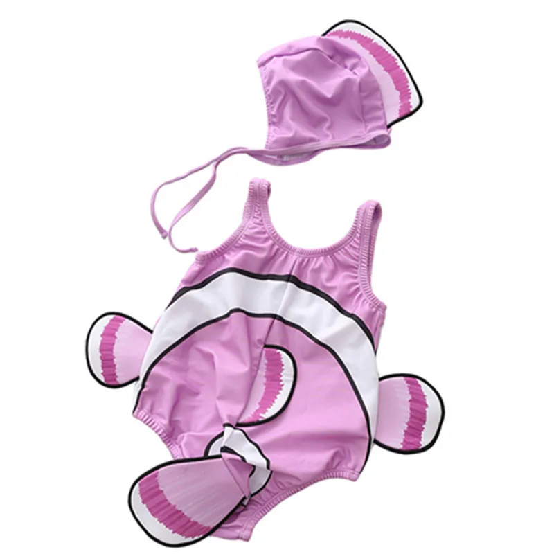 Terno de Natação para Meninos Bebês e Menina do Bebê Roupa de Banho Natação do Bebê Novo Infantil Bebês Siameses Clownfish Crianças 16 High Quality Mamãe e Bebê