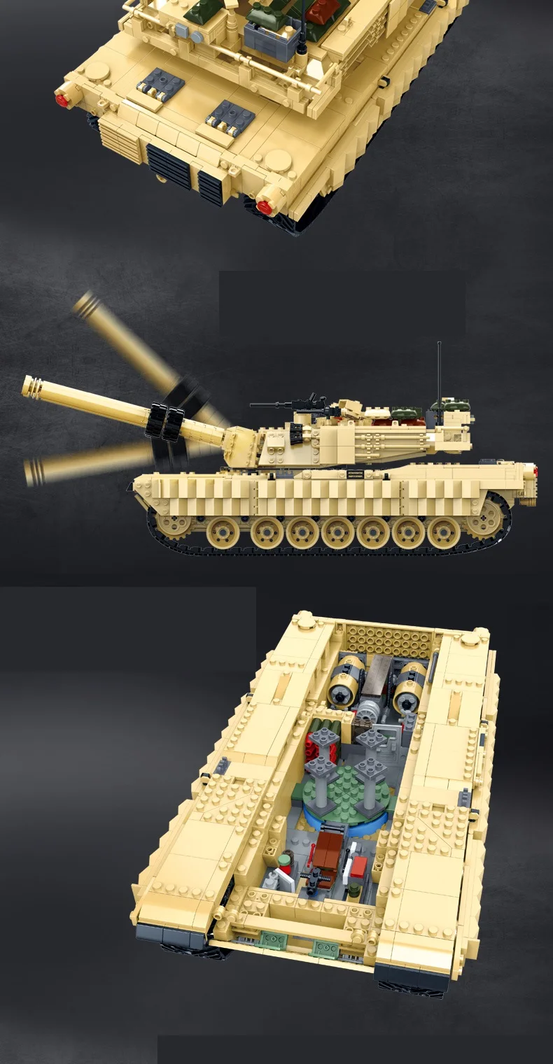 2155 шт супер-большой резервуар в сборе строительные блоки M1A2 Тигр основной боевой танк Изысканная Подарочная коробка Упаковка строительные блоки модель