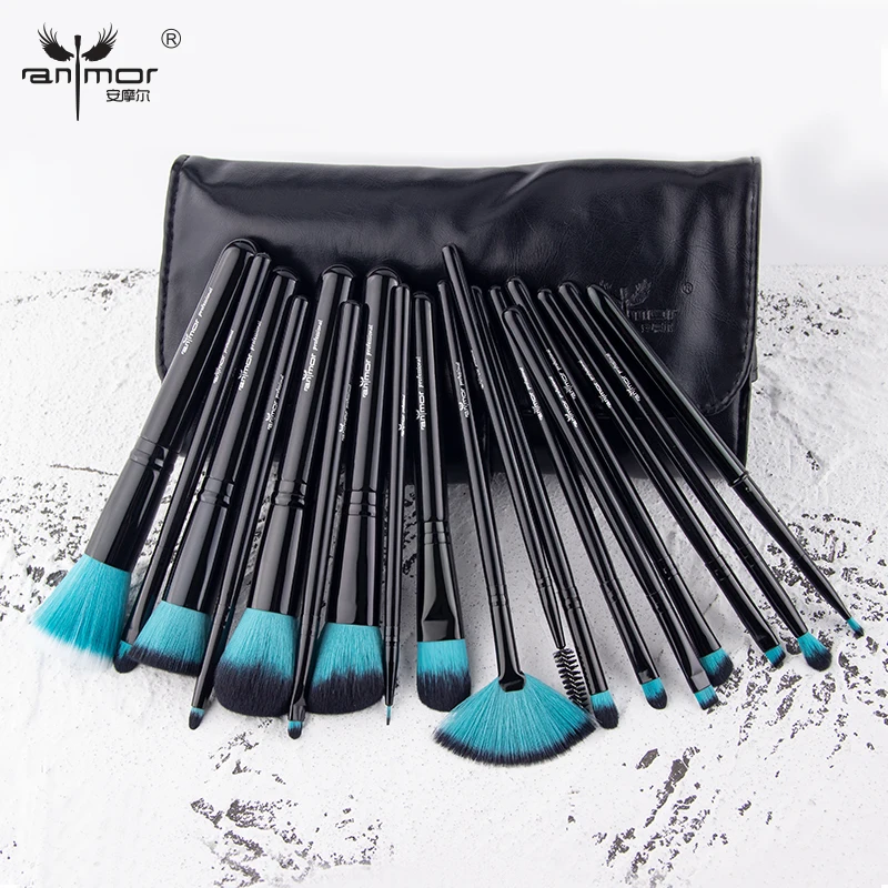 

Anmor 18PCS Premium Makeup Brushes Set Wood Handle Synthetic Hair Foundation Powder Contour Blush Eyeshadow Brush With Bag