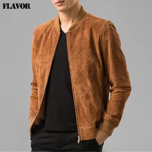 Мужская куртка из натуральной свиной кожи, бейсбольная куртка из натуральной кожи, мужская кожаная куртка-бомбер, байкерская куртка