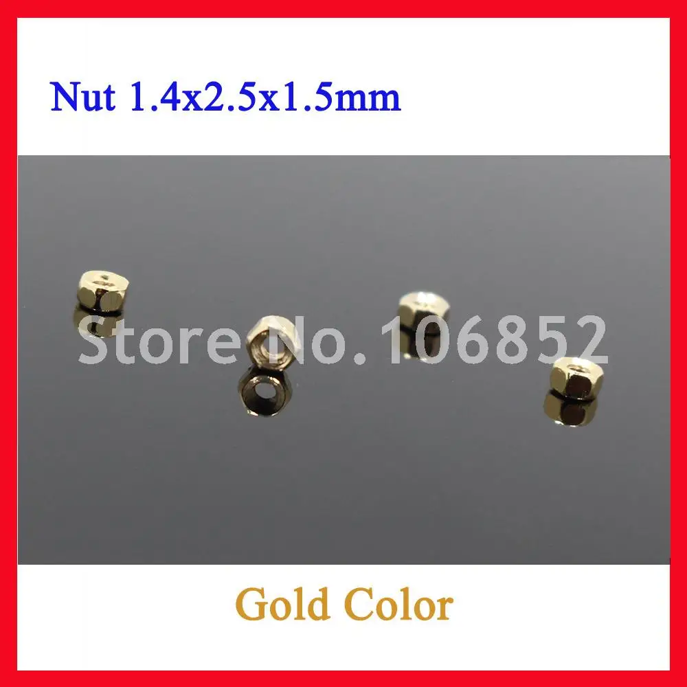 500pcs Gold Color Diameter 1.4mm Metal Eyeglasses Glasses Screw Nuts