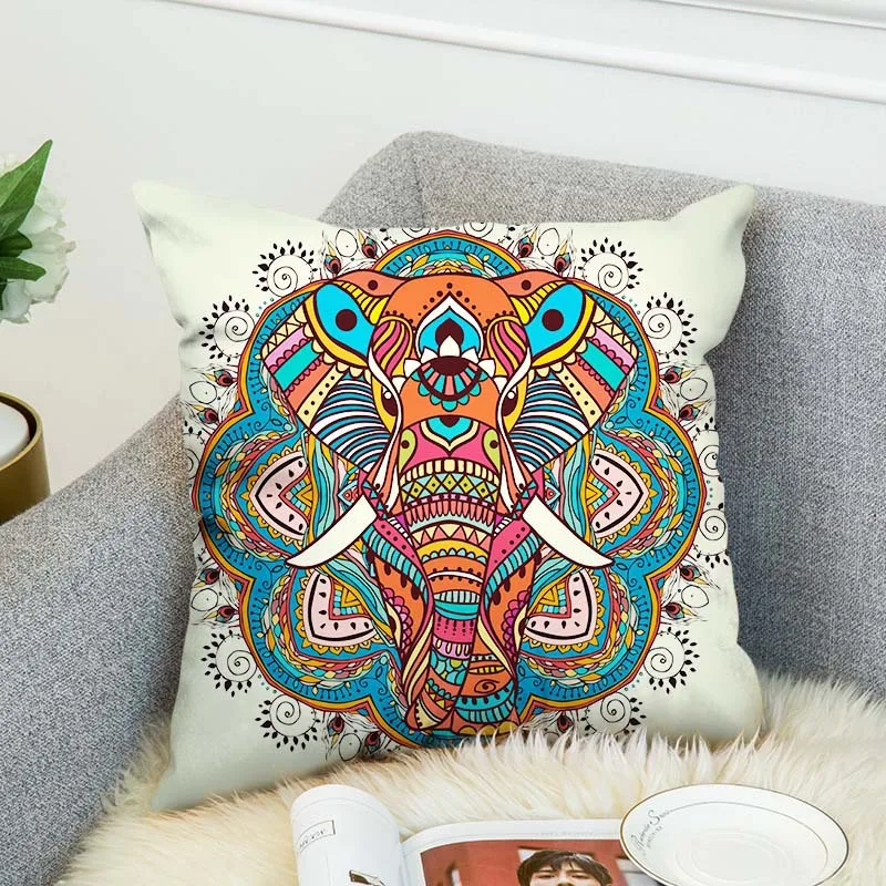 Watercolor Elephants New High Grade Decorative Pillow Case Car Home Sofa Cushion Cover 3D Digital Print style-1 | Дом и сад