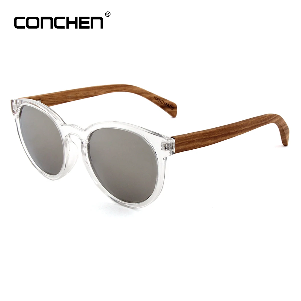 

CONCHEN 100% Wood Leg Sunglasses Men/Women Brand Designer UV400 Sun Glases Oculos De Sol Masculino