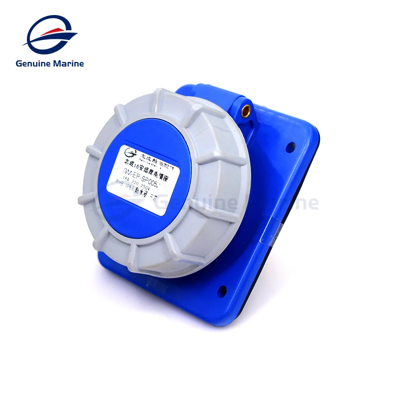 Presa Elettrica Da Terra IP67 Per Barca/Yacht/Camper - 16A 220-250V Con Guarnizione - Montaggio A Pannello In ABS