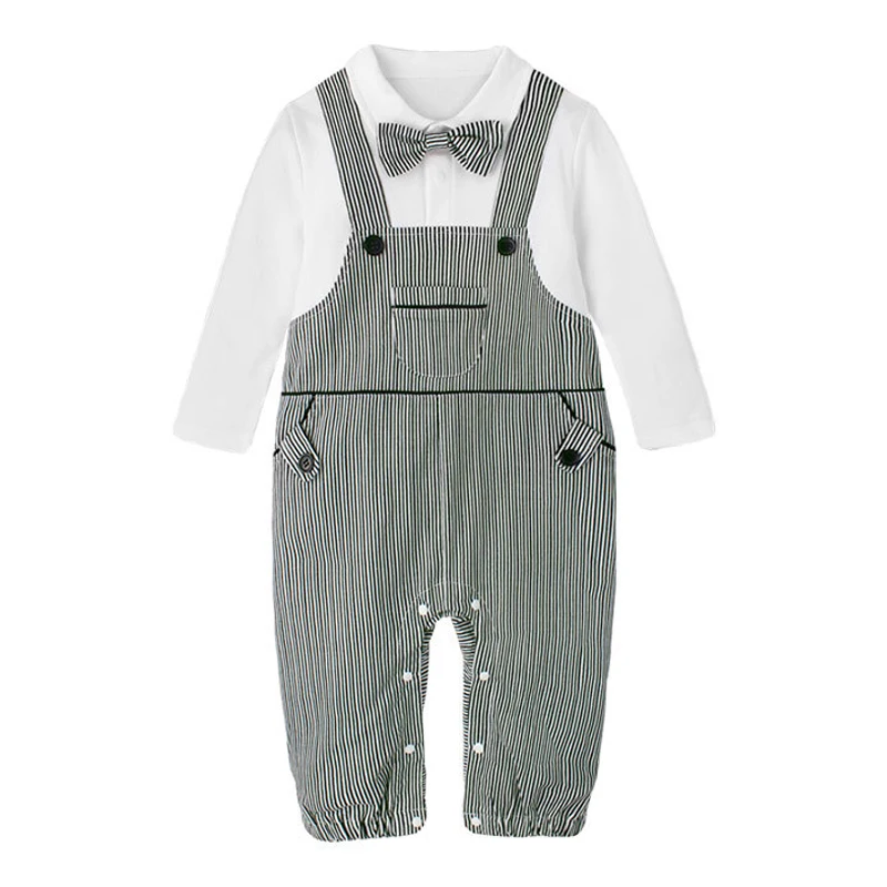 

Baby Boy Rompers Cotton Bow Tie Gentleman Party Clothing Toddler Prince Costume Infant Jumpsuits Newborn Boys Clothes