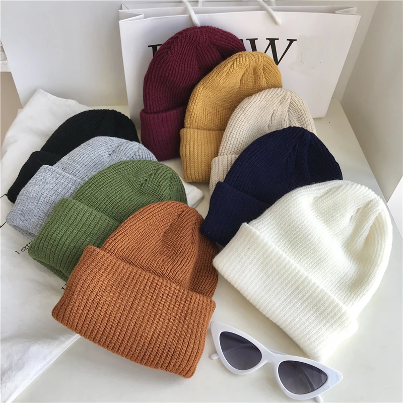 

2018 new Autumn and Winter Hat Female Harajuku Sweet Cute Candy Color Earmuffs Retro Knit Hat Casual Curling Wool Cap #060