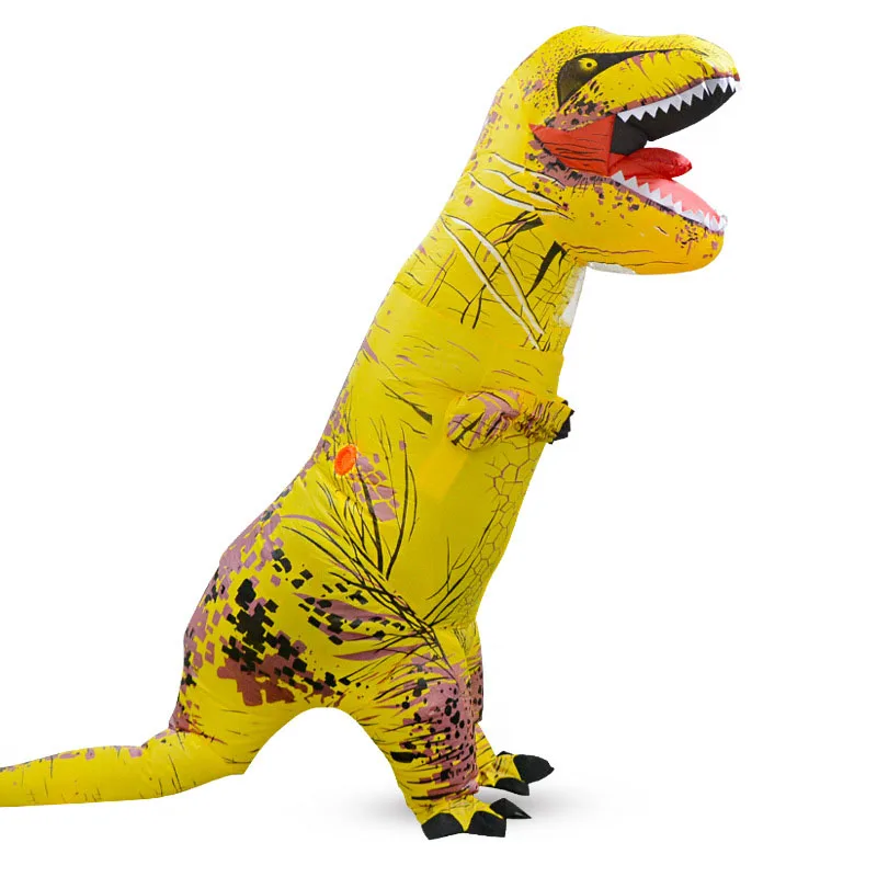 Надувные уличные игрушки T-Rex, 5 цветов, 180 см/220 см, гигантские, для взрослых и детей, костюмы для косплея динозавра, вечерние костюмы на Рождество и Хэллоуин - Цвет: Цвет: желтый