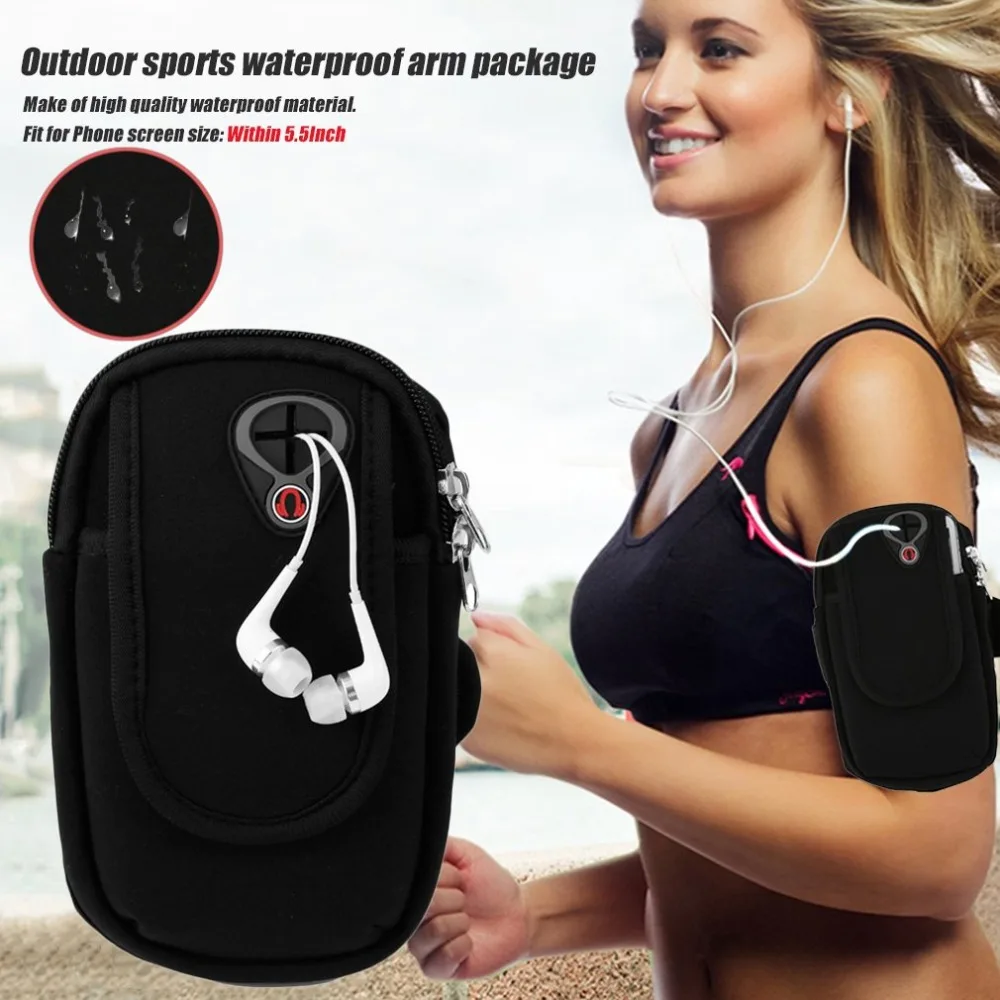 5.5 Universal Nylon Mobile Phone Armband Outdoor Gym Sports Running Gear Wrist Bag Arm Set Case Cover For Phone