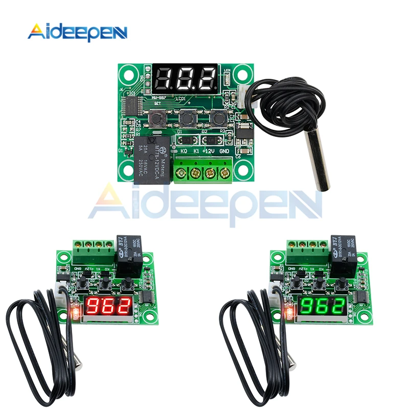 DC 5V 12V 24V AC 110-220V W1209 светодиодный цифровой термостат контроллер термометра