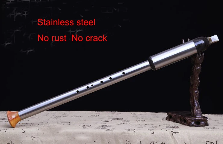

newest Top quality Stainless steel Bawu vertical blowing flute ba wu music instruments detachable G/F tone