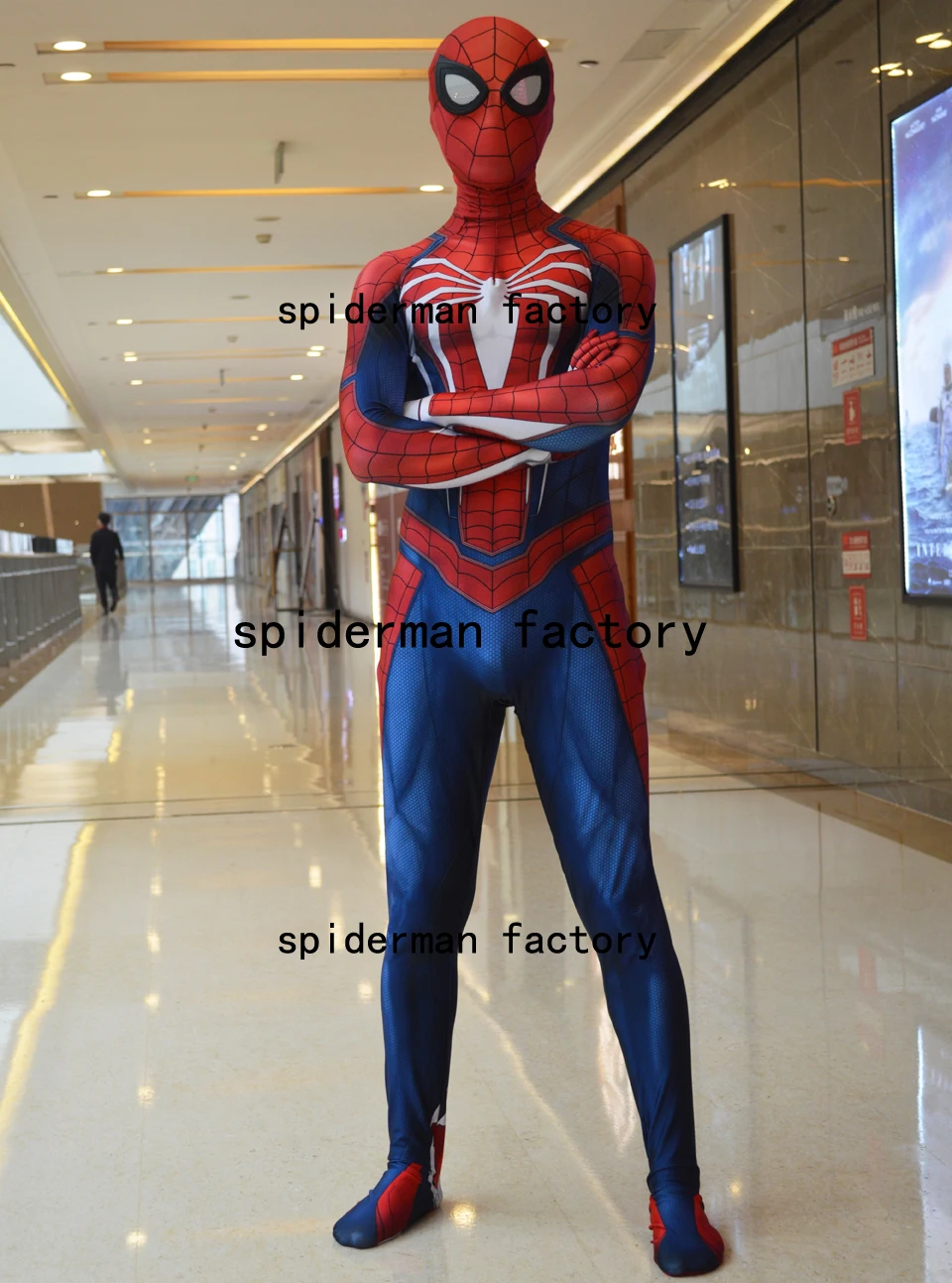 PS4 Black Insomniac Spiderman Costume Fullbody Cosplay Spider-Man Zentai Suit
