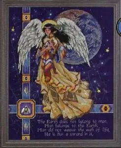 

Gold Collection Lovely Counted Cross Stitch Kit The Web of Life Angel Goddess and Moon Star Starry Night dim 72733