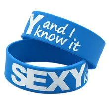 OBH 2 шт один дюйм широкий Печатный Lmfao сексуальный и я знаю это силиконовый браслет
