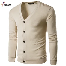 Мужской вязаный кардиган бренд Модный повседневный тонкий свитер v-образный вырез хлопок удобный тонкий вязаный жакет мужской