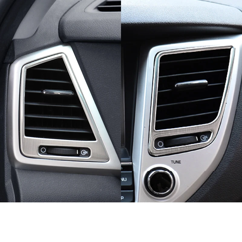 Lsrtw2017 Нержавеющая сталь автомобиля Inteiror аксессуары Шестерни для панели управления окон для hyundai Tucson - Название цвета: side vent trims