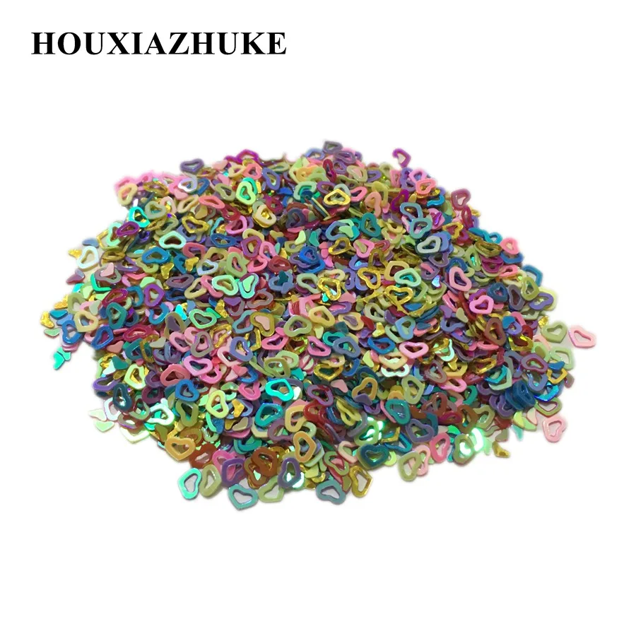 

tiny 4 mm cream mixed colors ring shaped hearts spangles for art and craft ornaments 100 grams per lot