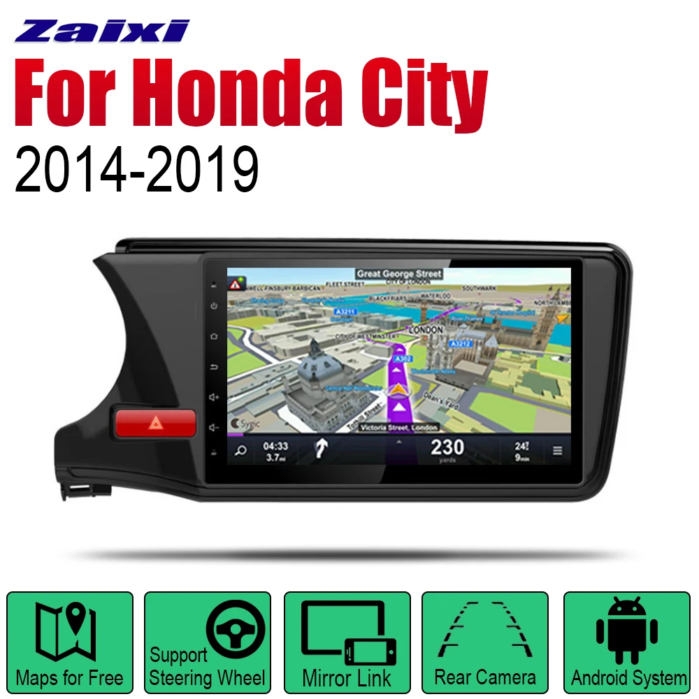 

Auto Player GPS Navigation For Honda City 2014~2019 Car Android Multimedia System Screen Radio Stereo