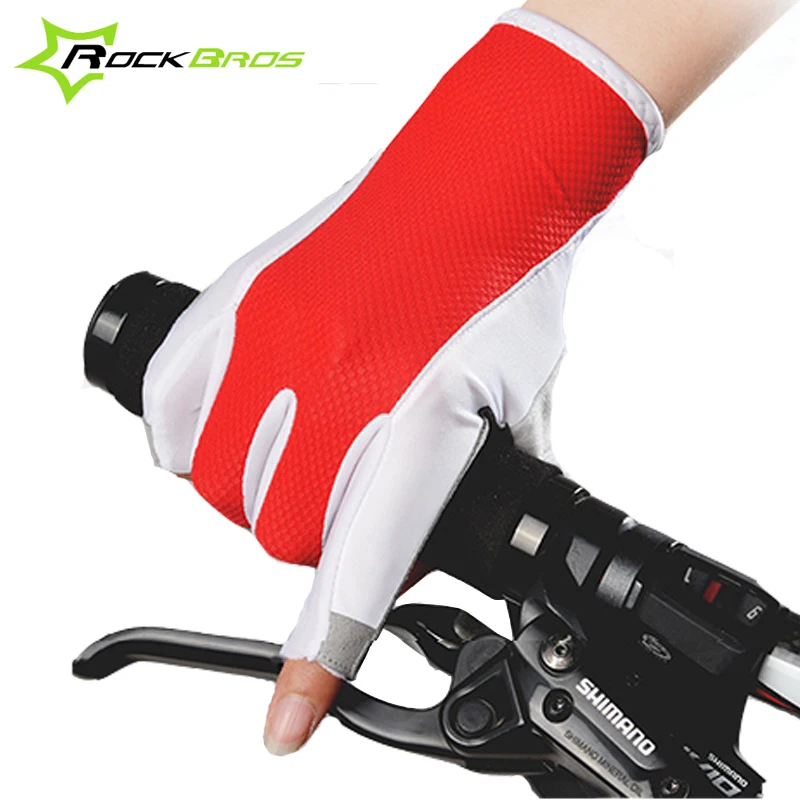 Rockbros verano Ciclismo Guantes mujeres medio dedo Pro carretera bicicleta Guantes transpirable antideslizante bicicleta Guantes de Ciclismo