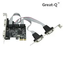 Большой Q высокое качество MOSCHIP PCI express 4 порта серийный PCI-e 1x Карты Multi RS232 DB9 COM портом к PCI express I/O переходная карта