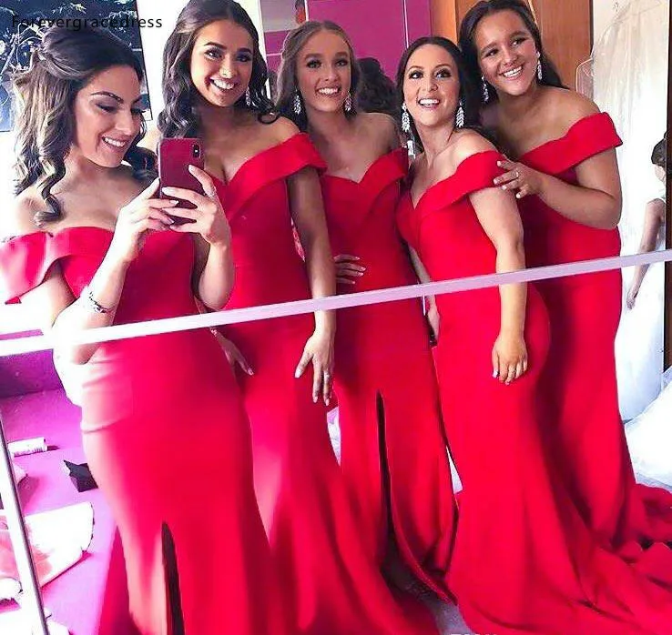 red maid of honor dresses