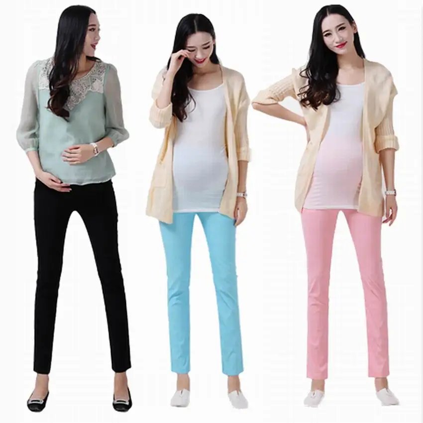 Fashion Plus size maternity font b legging b font spring and autumn trousers candy color all