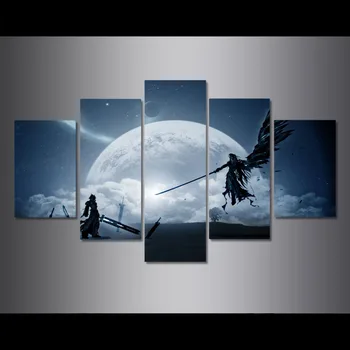 

Final Fantasy XV Game Art Silk Poster Print Wall Pictures For Bedroom Living Room Decor Cloud VS Sephiroth 5 Pieces