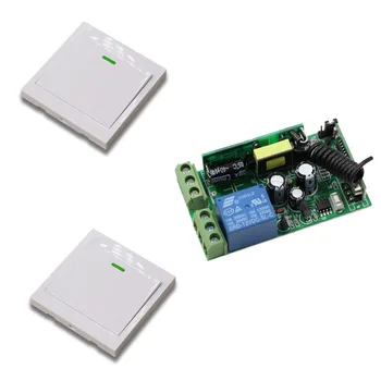 

Wide Voltage AC85V-250V Wireless Remote Control Switch 2*Wall Panel Transmitter With Receiver for Hall Ceiling Lights Wall Lamps