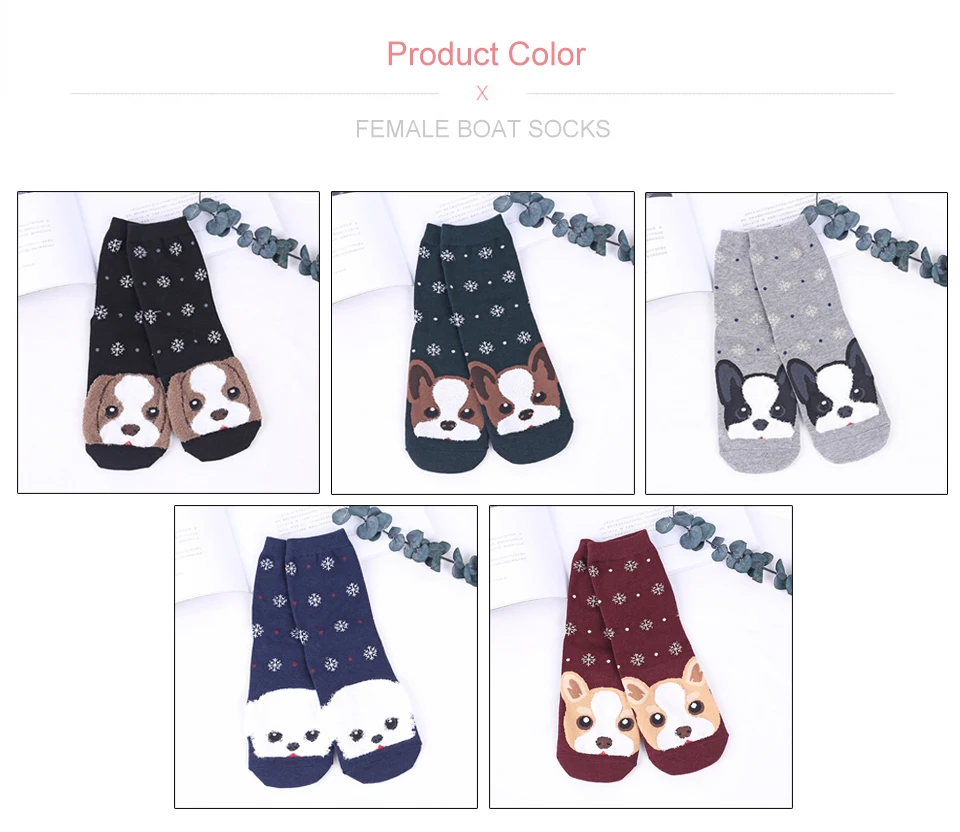 Winter Women Socks Warm Christmas Dog Pattern Cotton Socks Snowflake Comfortable Birthday Gifts Funny Cartoon Shape New Arrivals (3)