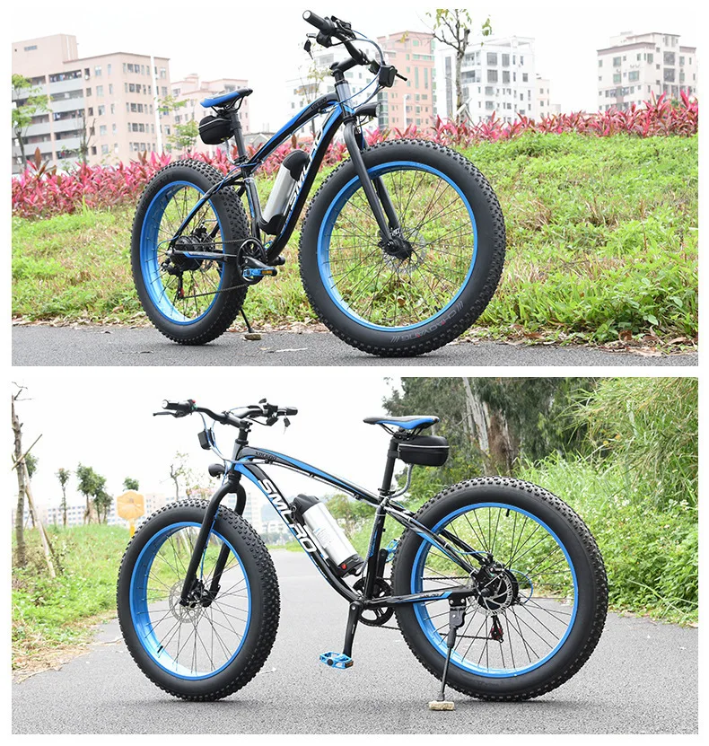 Top SMLRO Lithium Electricity Snowfield Ebike 48V 15AH 500W Aluminium Alloy Wide Tire Beach Vehicle powerful electric bike bicycle 6