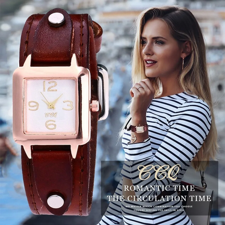 Новинка 2017 года ccq бренд популярным дамы подлинной роскоши Часы классический Для женщин Наручные часы кварцевые часы Прямая доставка Лидер