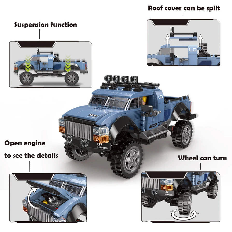 NEW Xingbao 03032 Technic Supercar Pick Up Off Road Car Adventure Building Blocks Figures Model Bric (1)
