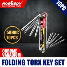 HORUSDY 10 в 1, портативный складной ключ Torx, отвертка, набор ключей, набор инструментов T6 T7 T9 T10 T15 T20 T25 T27 T30, набор ручных инструментов