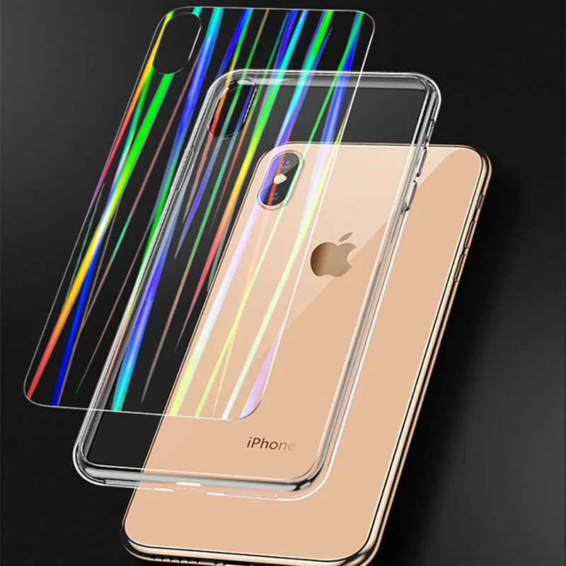 

Aurora Acrylic 2-in-1 Case Gradient Case Phone Case For iPhone X XR XS Max 8 7 Plus 6 6SPlus Transparent Anti-fall Back Cover