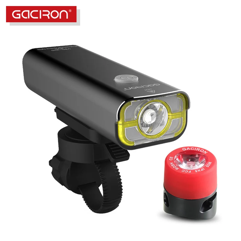 GACIRON Bike Bicycle HeadLight 400 Lumens LED Flashlight USB Rechargeable Headlight Biking Lamp With Free W05