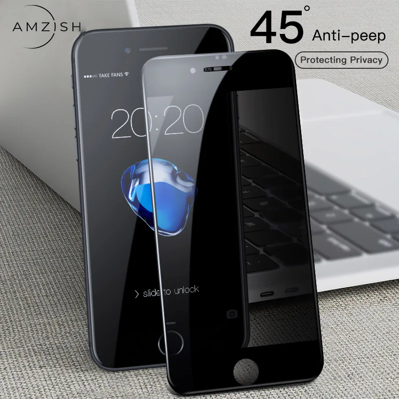 

amzish Anti-Peeping Screen Protector For iPhone XR X XS Max 7 8 Screen Protection For 7 8 Plus Protective Glass For iPhone 8 7 6