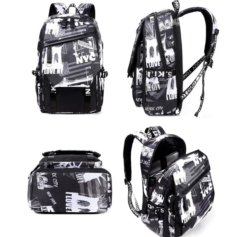 Winmax, школьные сумки для мальчиков, с буквенным принтом, водонепроницаемые, большие, для школьников, рюкзак для подростков, для мальчиков, студентов, дорожная сумка