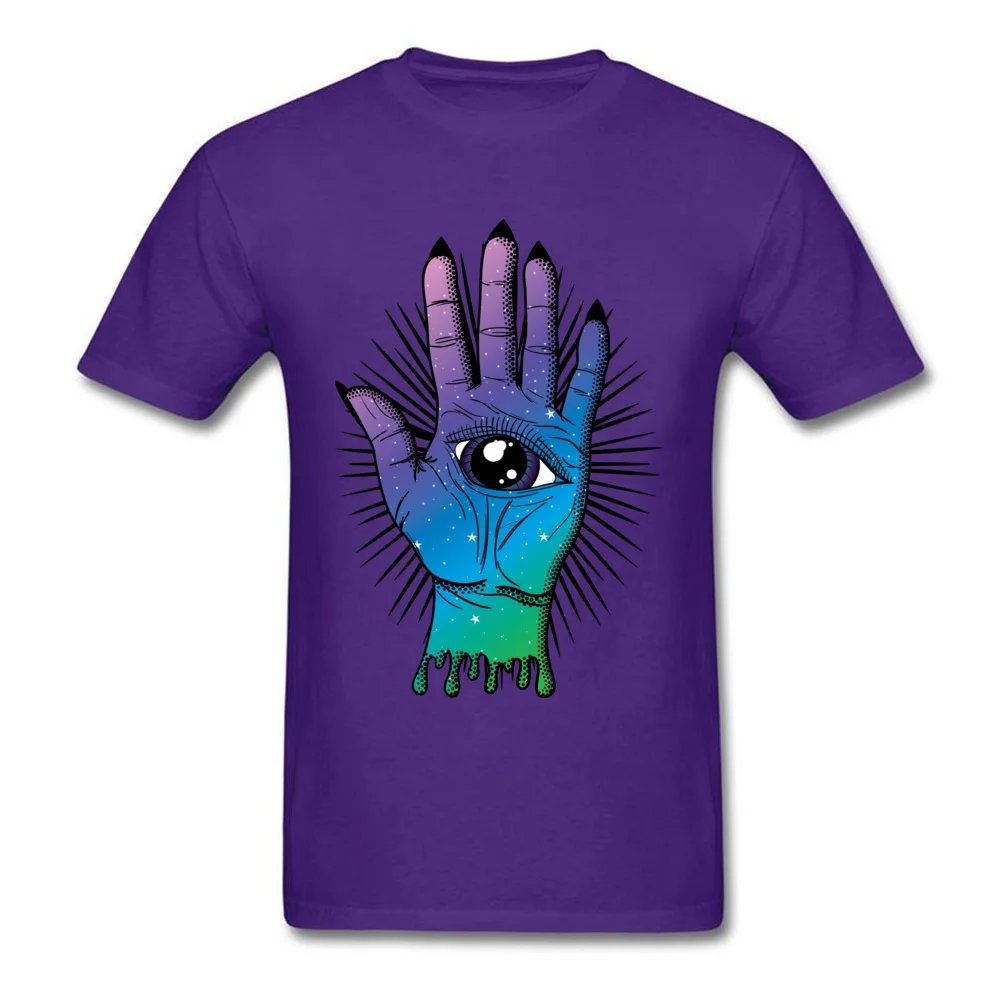 All Seeing Palm Summer Cotton Fabric Crewneck Tops Tees Short Sleeve Printed On Clothing Shirt Wholesale Gift T-shirts All Seeing Palm purple