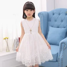 Летнее платье для девочек Новое Стильное кружевное тонкое платье принцессы Брендовое Модное Элегантное простое богемное платье