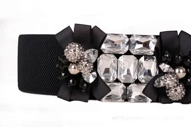 2017 الشتاء فساتين مطاطا حزام للنساء نوعية جيدة rhinestone زنار الأزياء زهرة تصميم المرأة حزام شحن مجاني
