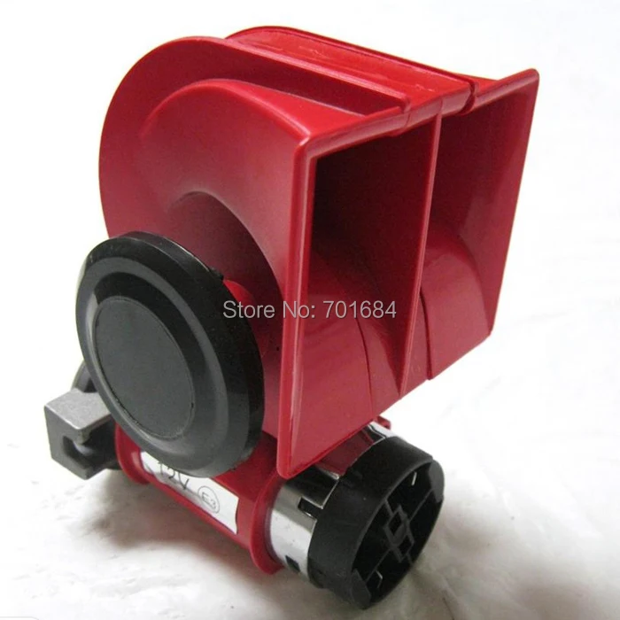 Wotefusi Air Horn Trumpet 139dB Car Truck For Snail Nautilus Standard 12V Red Twin Auto [QPL38]