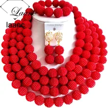 Новинка! Костюм комплект ювелирных изделий Нигерии Свадебные африканские Бусины комплект ювелирных изделий красный abd598